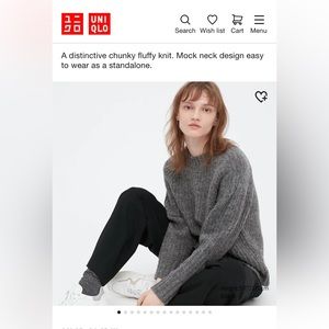 Uniqlo low gauge mock neck sweater